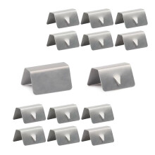 12PCS Car Wind Deflector Clips, RustResistant Stainless Steel Window Fixing Clip Set for HEKO G3 SNED, Adhesive Installation (Silver)