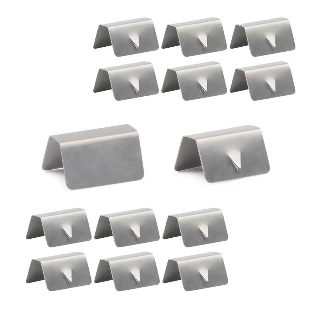 12Pcs Car Wind Deflector Clips, Rustresistant Stainless Steel Window Fixing Clip Set For Heko G3 Sned, Adhesive Installation (Silver) Silver 9113335647503