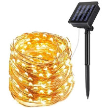 Solar Outdoor String Lights 39ft 100 LED Waterproof Warm White Solar Powered for Garden Patio