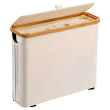 Bamboo Toilet Paper Storage Basket with Lid, Large Capacity Bathroom Organizer for 9‑12 Rolls