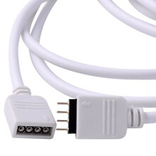 8ft 4Pin RGB LED Strip Light Extension Cable SMD 5050 Connector White for Easy Connection