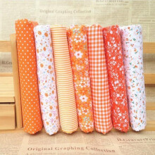 7 Pcs Cotton Fabric Squares Quilting Bundle 10x10 Inch Floral and Polka Dot Patchwork for DIY