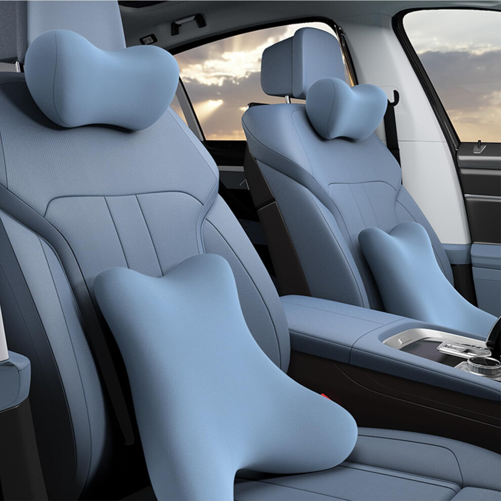 Car Seat Memory Foam Pillow Set For Audi S6 Avant 19941997, Ergonomic Neck And Lumbar Support Cushion 9174973363187