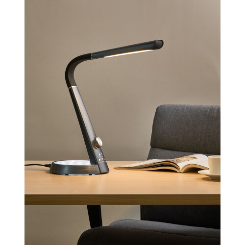Beliani LED Desk Lamp CANOPUS with USB Port Black 1