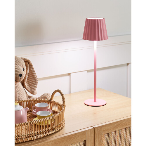 Beliani Table Lamp POMBEIRO Metal Pastel Pink 1