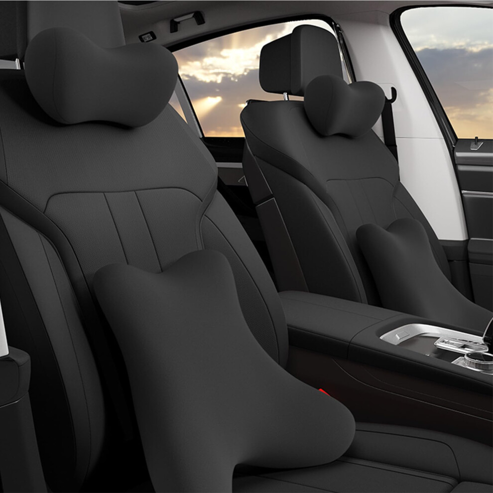 Car Headrest Pillow And Memory Foam Lumbar Support Set For Audi Sq2 Ga 20182023, Ergonomic Neck And Back Cushion For Long Drives 9174973363347
