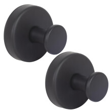 Suction Cup Hooks Heavy Duty Stainless Steel Waterproof No Drill Bathroom Shower Hooks 2 Black