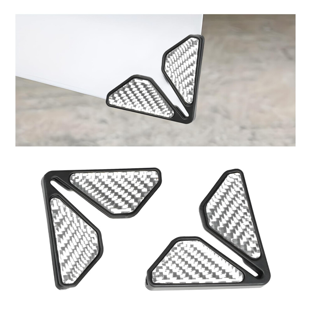2 Pcs Carbon Fiber Car Door Edge Guard Protectors, Anticollision Scratchresistant Stickers, Selfadhesive For Cars Trucks Suvs Silver 9070919859267