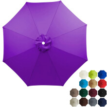 Patio Umbrella Replacement Canopy 10ft 6 Ribs UV Protection Water Resistant Outdoor Cover Purple