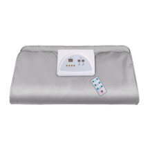 Silver Electric Heated Blanket with Remote Control, Quick Heat Therapy, TwoLevel Heating, Foldable for Home Office Travel