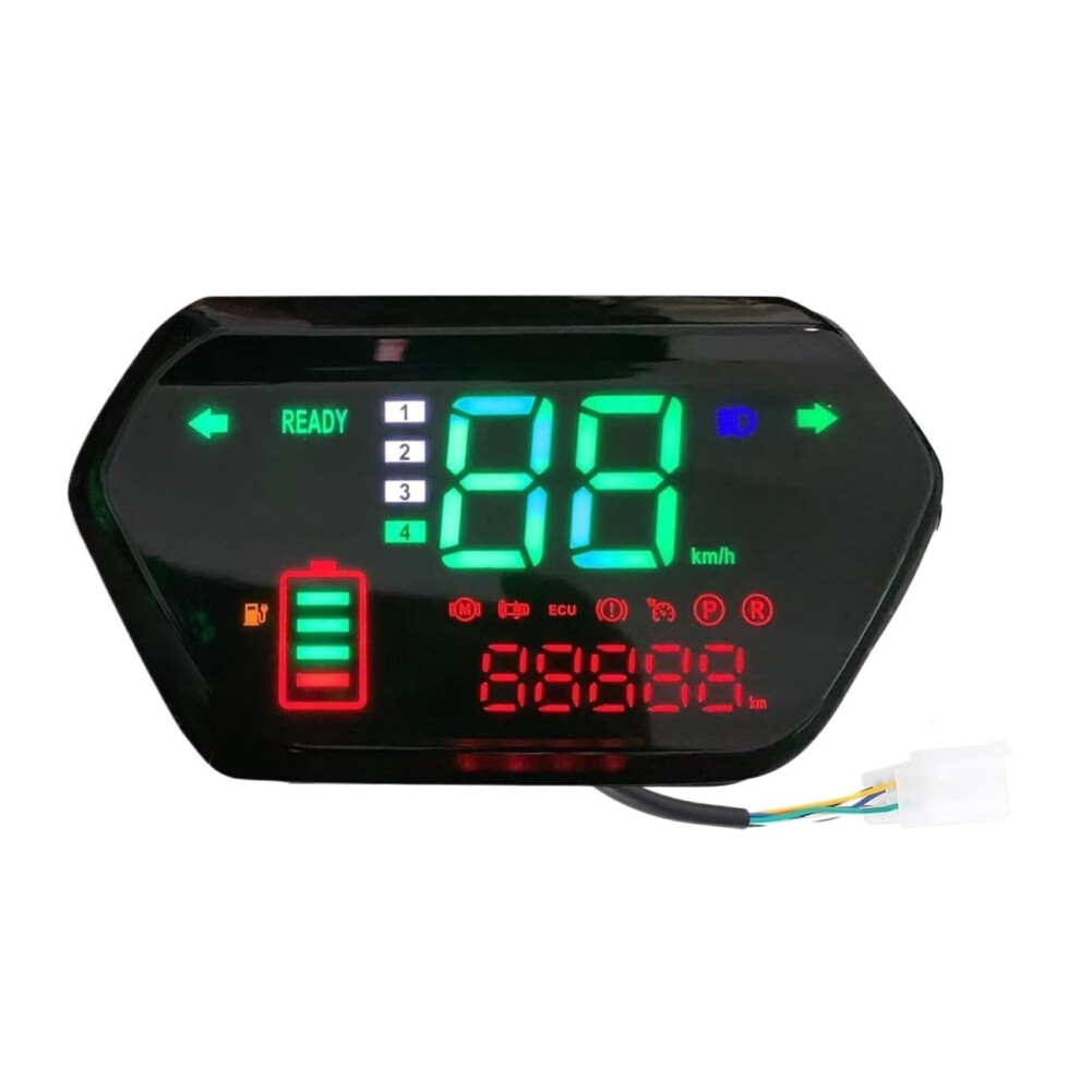 60V Universal Motorcycle Digital Speedometer Tachometer Odometer With Fuel Gauge 9113335650145