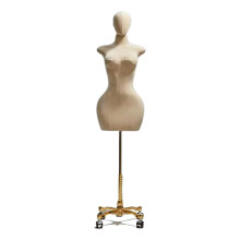 Female Mannequin Torso with Linen Cover, Adjustable Large Size Dress Form for Retail Display