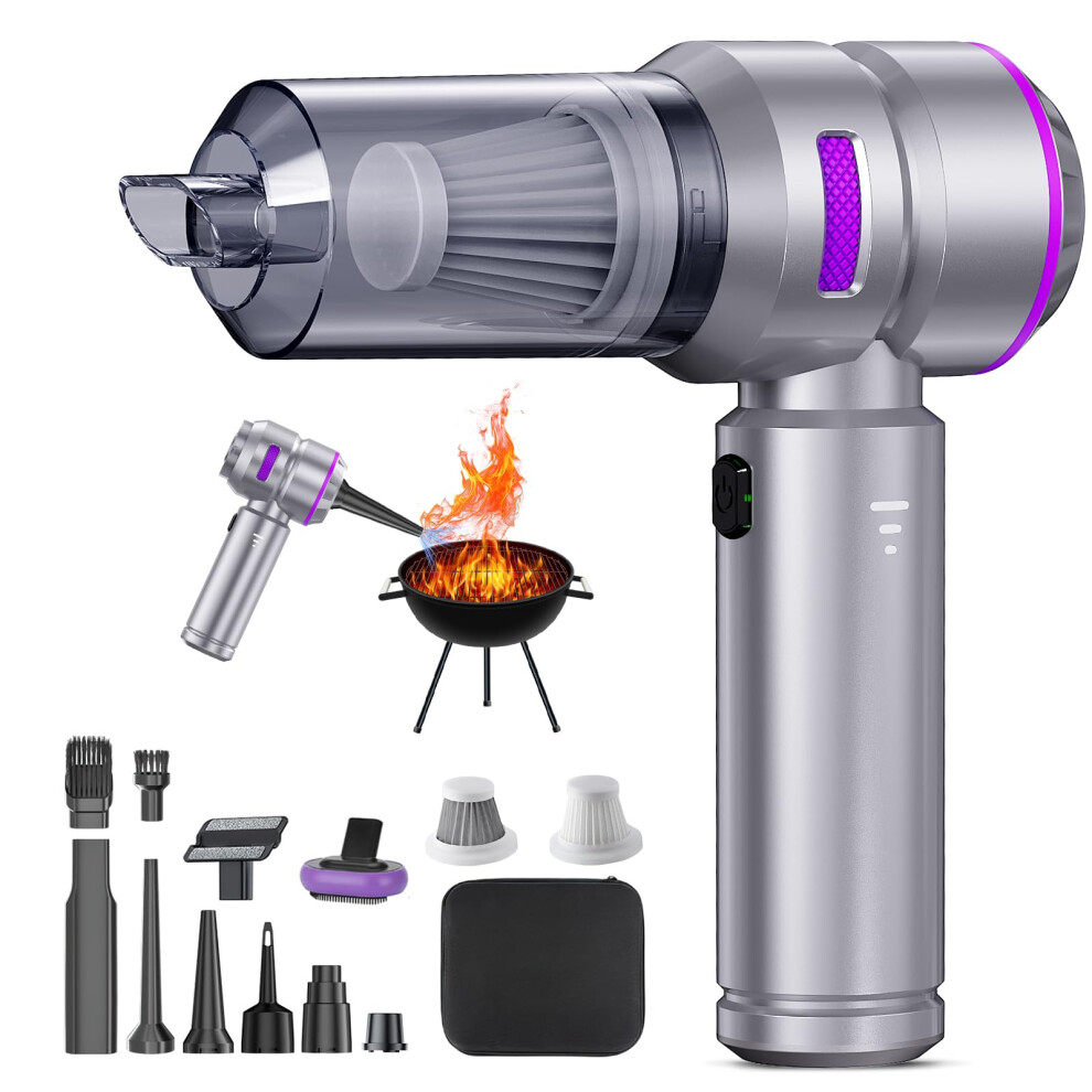 Cordless Handheld Car Vacuum Cleaner 22000Pa Powerful Suction 4In1 With Led Display Purple 9070919859861