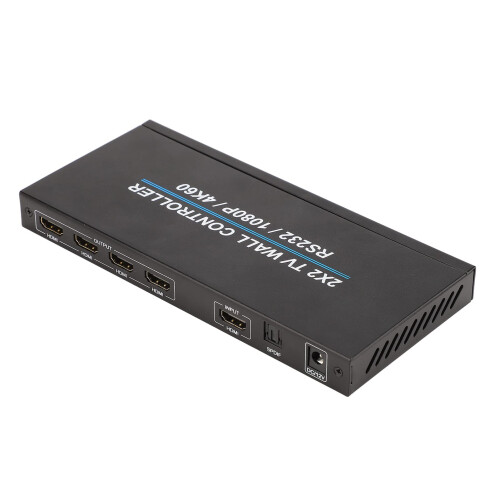 2x2 HDMI Video Wall Controller 4K 60Hz Processor with 180 Rotation for TV Display (US Plug)