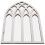 White Gothic Arched Window Pane Mirror for Wall Decor Rustic Charm 1
