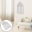 White Gothic Arched Window Pane Mirror for Wall Decor Rustic Charm 6