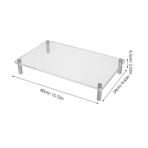 Acrylic Monitor Base Riser Space Saving Clear Desk Organizer 2