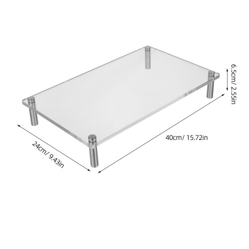 Acrylic Monitor Base Riser Space Saving Clear Desk Organizer 1