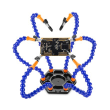 Soldering Helping Hands Station with 6 Flexible Arms, 360 Clips, Magnifying Glass and USB Light