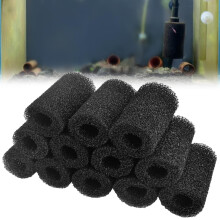 12 Pack Aquarium Filter Sponge Prefilter Guard for Shrimp Fry Fish Tank, Coarse Reusable Black