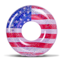 USA Pool Float 36' Patriotic Flag Tube with Sparkle Confetti for Fourth of July Beach and Pool