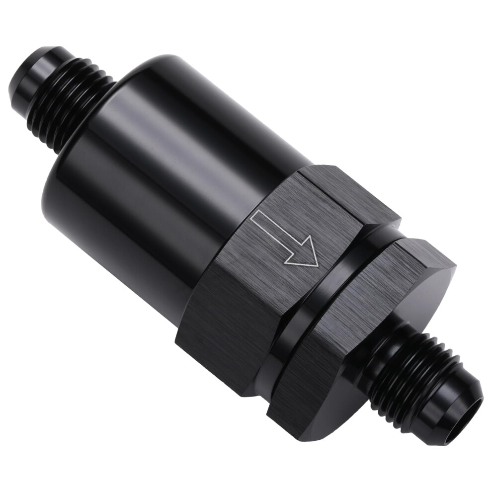 An6 Inline Fuel Filter 30 Micron Billet Aluminum Flow Reusable Corrosionresistant Black 9113335651265