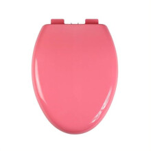 Elongated Slow Close Toilet Seat with Easy Clean Adjustable Hinges and Noise Reduction Pads, Blue Pink