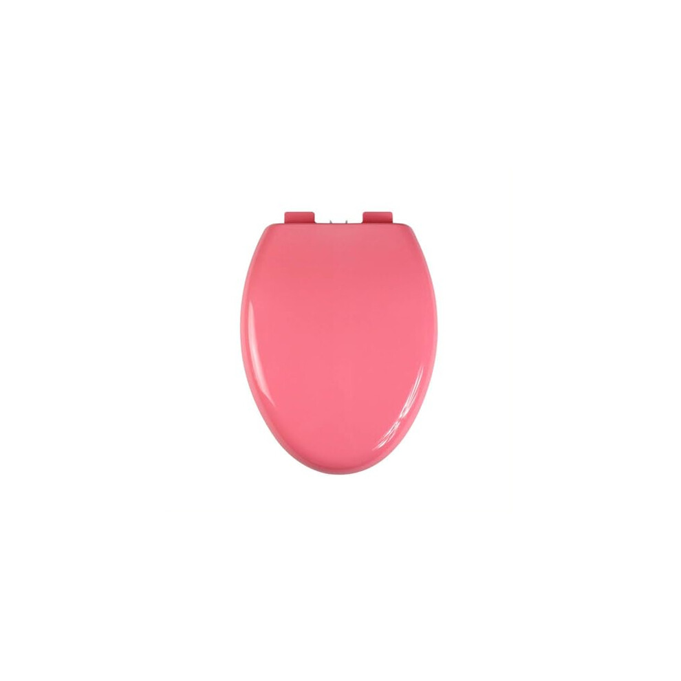 Elongated Slow Close Toilet Seat With Easy Clean Adjustable Hinges And Noise Reduction Pads, Blue Pink 9113335651661