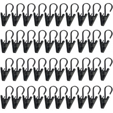 Curtain Hooks with Clips 40 Pack Stainless Steel MultiPurpose Hanging Hooks for Indoor Outdoor Decorations