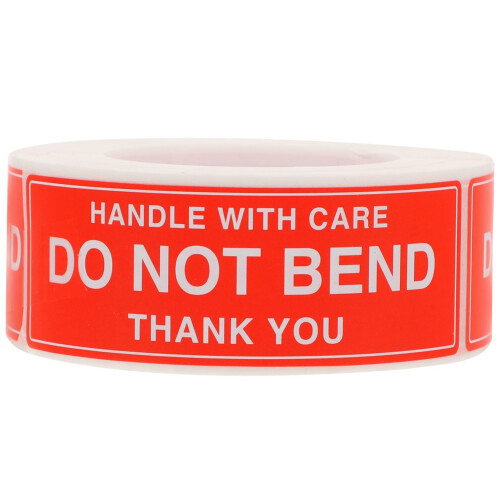 Do Not Bend  Label Roll, SelfAdhesive Handle With Care Sticker for Packages and Mail