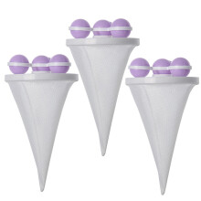 3 Pack Washing Machine Lint Catcher Laundry Hair Removal Filter, Reusable Floating Mesh Bag Pet Hair Remover (Purple)