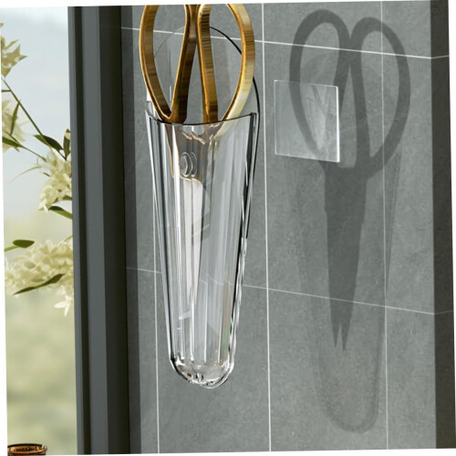 Wall Mounted Scissor Holder 2pcs Acrylic Tool Organizer Self Adhesive Space Saving Kitchen Rack 2
