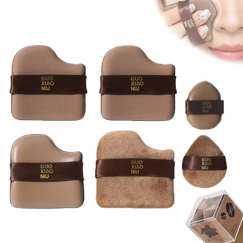 6 Pcs Makeup Sponge Set with Mini Foundation Puffs for Flawless Blending and Precision, 1 Box