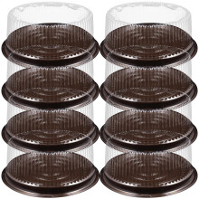 20PCS 8 Inch Disposable Plastic Cake Containers with Clear Dome Lid, Secure Locking for Freshness