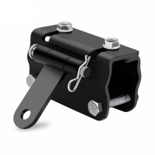 Heavy Duty Adjustable Snowmobile Hitch for Stable Winter Towing, RustResistant Steel, Black
