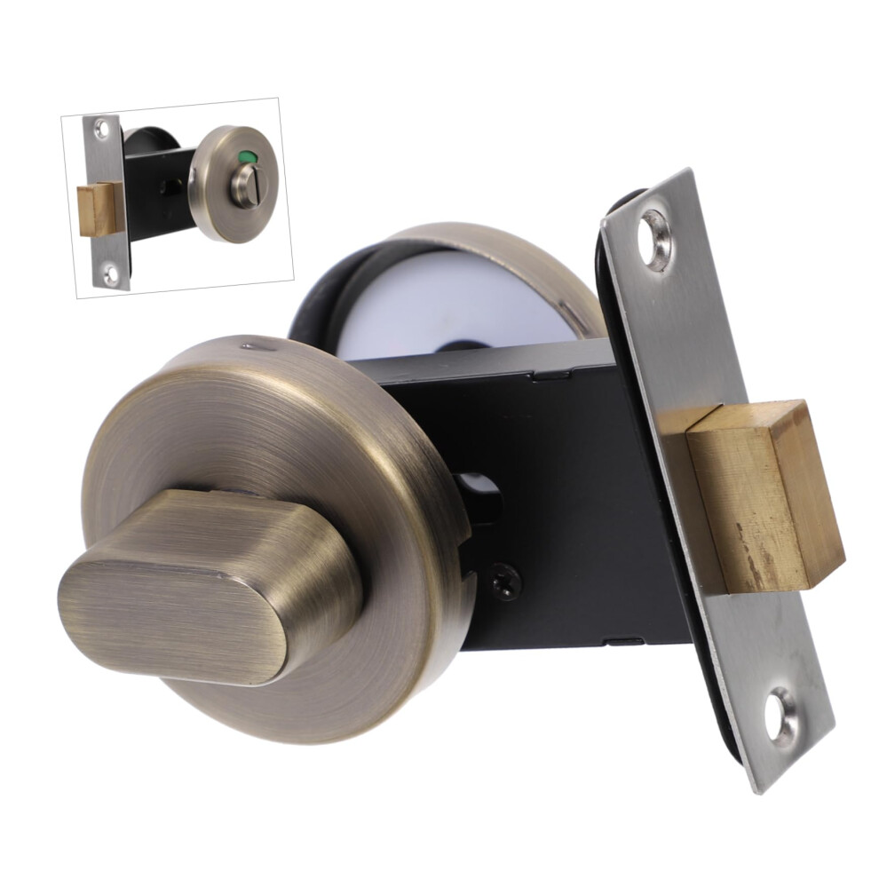 Stainless Steel Bathroom Stall Lock With Clear Occupancy Indicator, Keyless Secure Bronze Door Lock For Public Restrooms 9174973375128