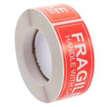 Fragile Labels with Clear Warning, LongLasting Adhesion and Quick PeelandStick Design