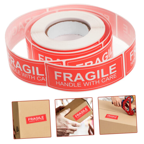 Fragile  Labels with Clear Warning, LongLasting Adhesion and Quick PeelandStick Design 2