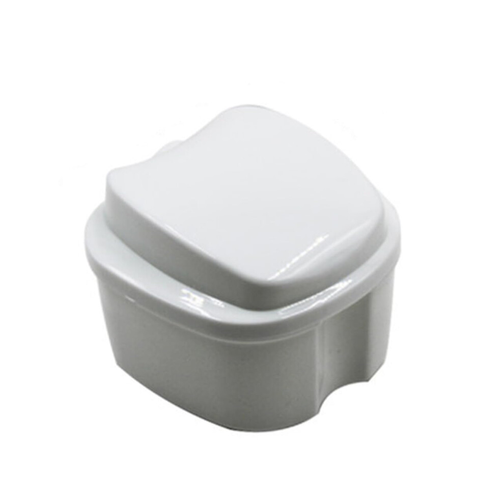 Denture Storage Box with Removable Strainer, Compact Retainer Case for Travel with Secure Lid