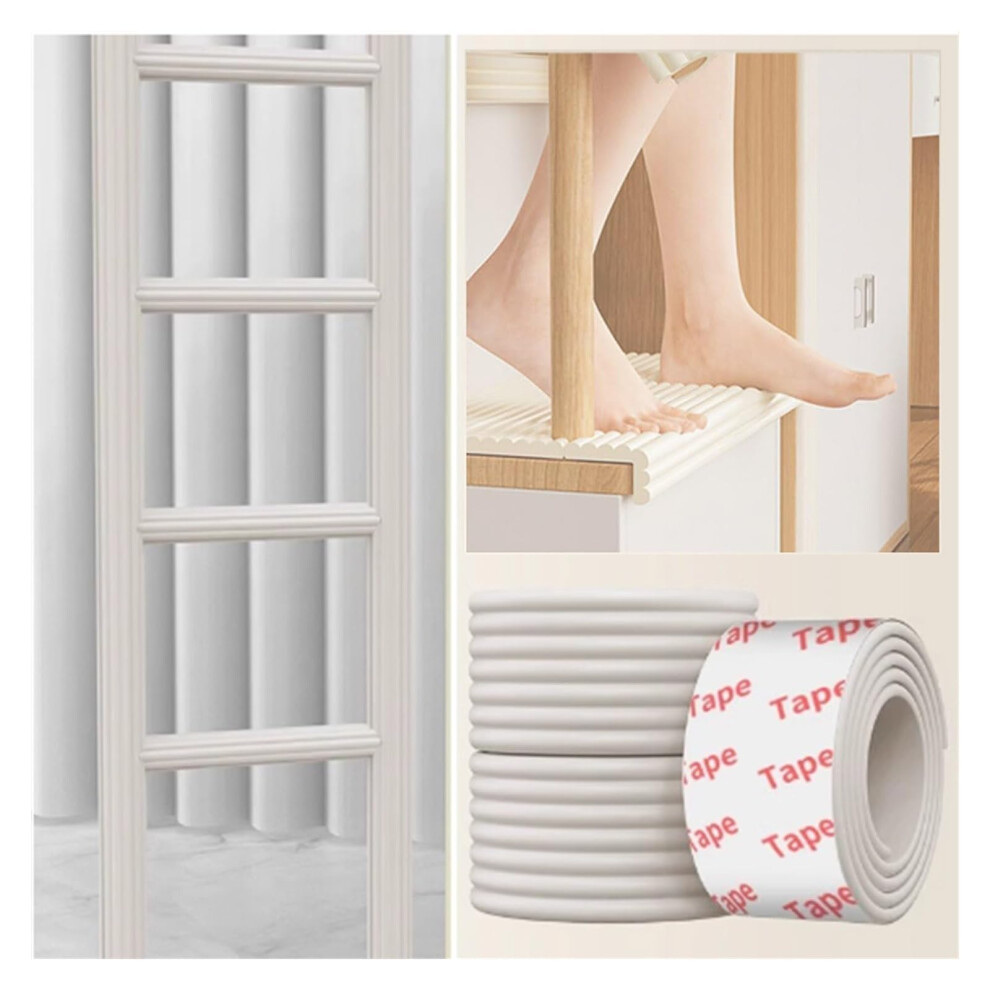 Foam Edge Protector Baby Proofing Corner Guard Selfadhesive Nbr Strip For Furniture And Cabinets 5M Pink/White