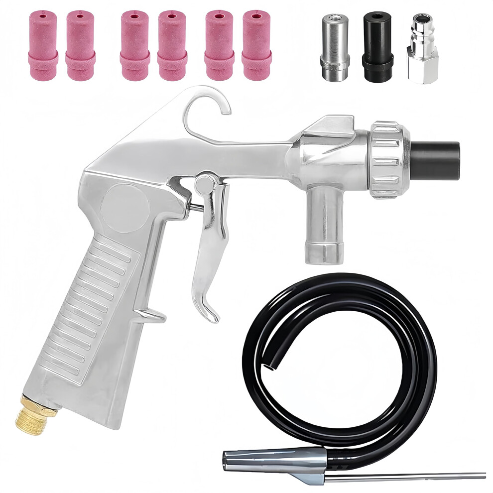 Sandblasting Gun With Hose And Nozzles, Air Sandblaster Kit For Rust Removal, 5/6/7Mm Ceramic 9174973379195