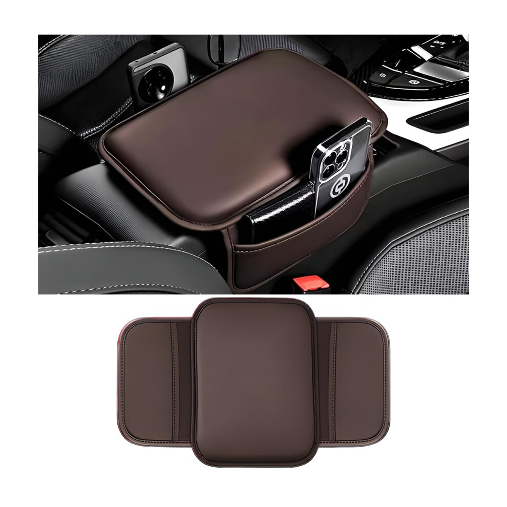 Car Armrest Cushion Leather Pad With Storage Pocket Waterproof Scratchresistant For Suv Truck 9113335654303