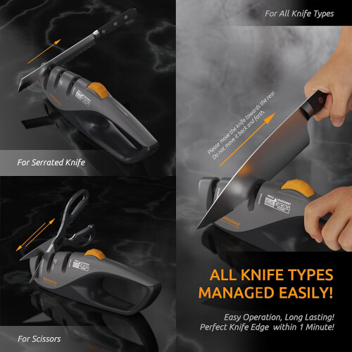 Adjustable Angle Kitchen Knife Sharpener, 5Angle Precision with Coarse and Fine Slots, NonSlip Base 2
