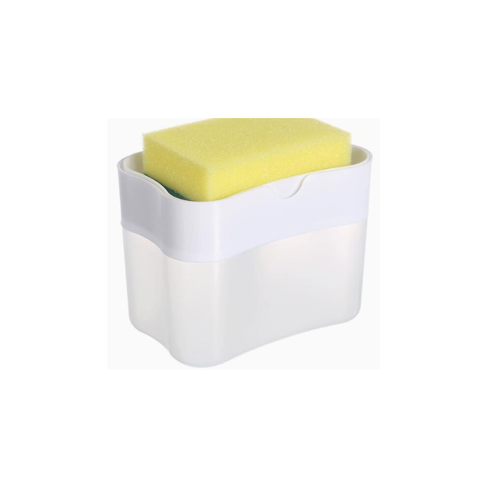 Kitchen Soap Dispenser With Sponge Holder, Large Capacity, Mess Sink Use, White 9174973380122