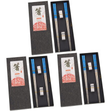 Stainless Steel Chopsticks Set with AntiSlip Grip, Heat Resistant Japanese Style, 3 Sets