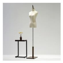 Female Dress Form Mannequin Torso with Stable Wood Base for Clothing Store Window Display, Small