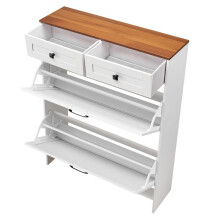 Meuble à Chaussures - DUOKU - ZH614 - 2 Tiroirs Rabattables - Design Rustique - Capacité 20 kg