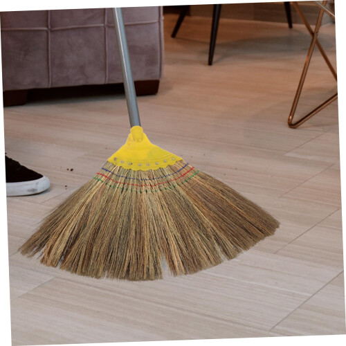 Replacement Broom Head with Dense Miscanthus Bristles for Indoor Kitchen Sweeping and Easy Attachment 2