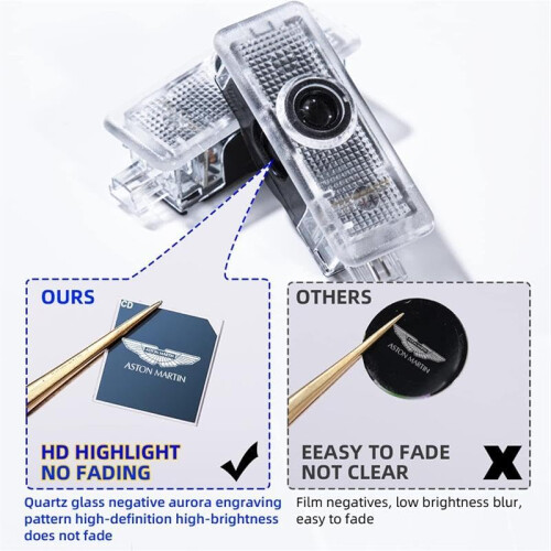 LED Door Projector with NonFading HD , 3D Ghost Shadow Laser Courtesy Light for Aston Martin 2