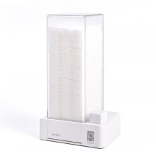 Automatic Cotton Pad Dispenser with OneTouch Dustproof Design Acrylic Holder for Home and Travel